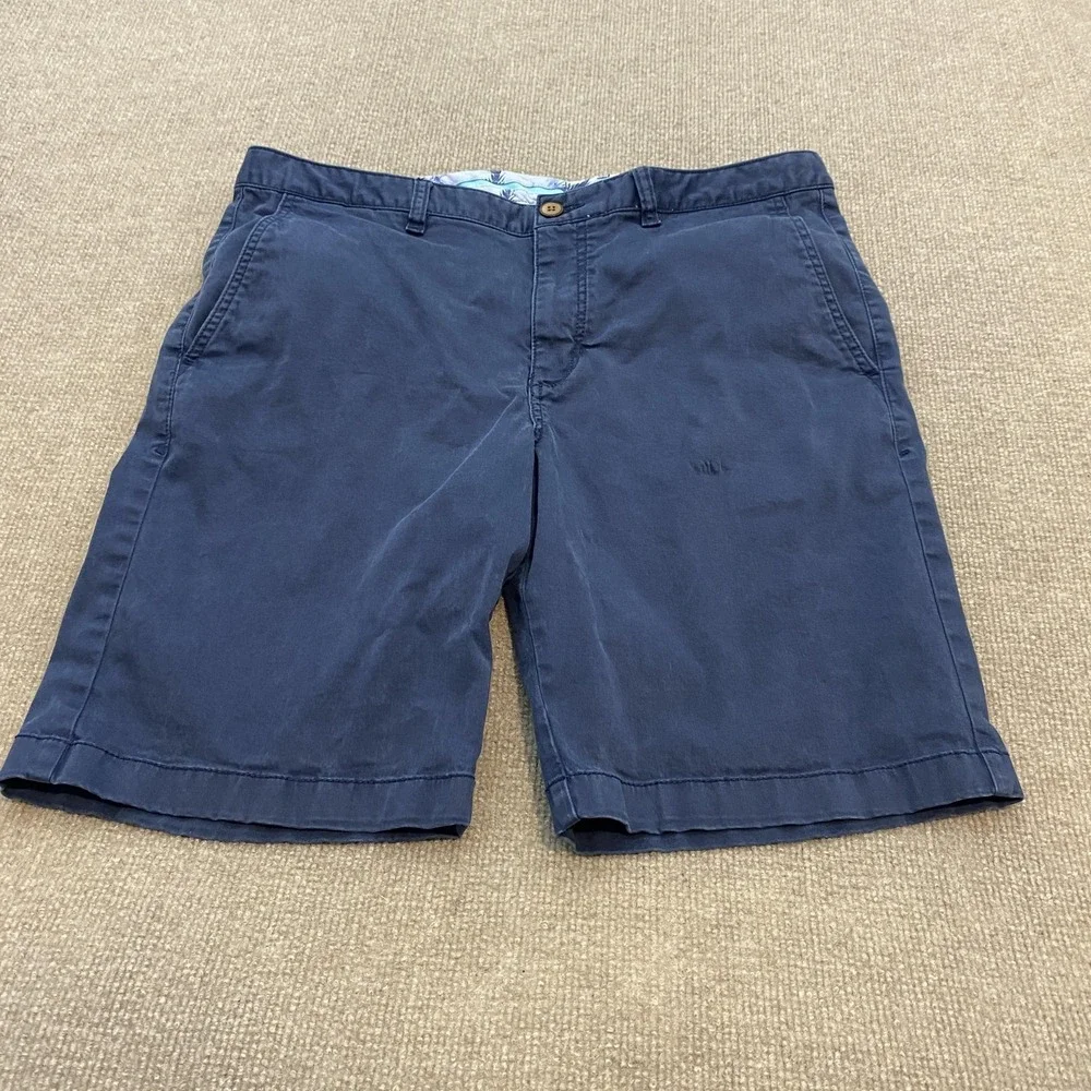 Tommy Bahama Shorts Mens 35 Blue Stretch Chino Relaxed Fit 10 Inch Inseam Casual